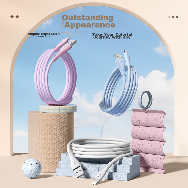 Pisen Apple Data Cable, Lightning Charging Cable, Fast Charging Silicone, Suitab...