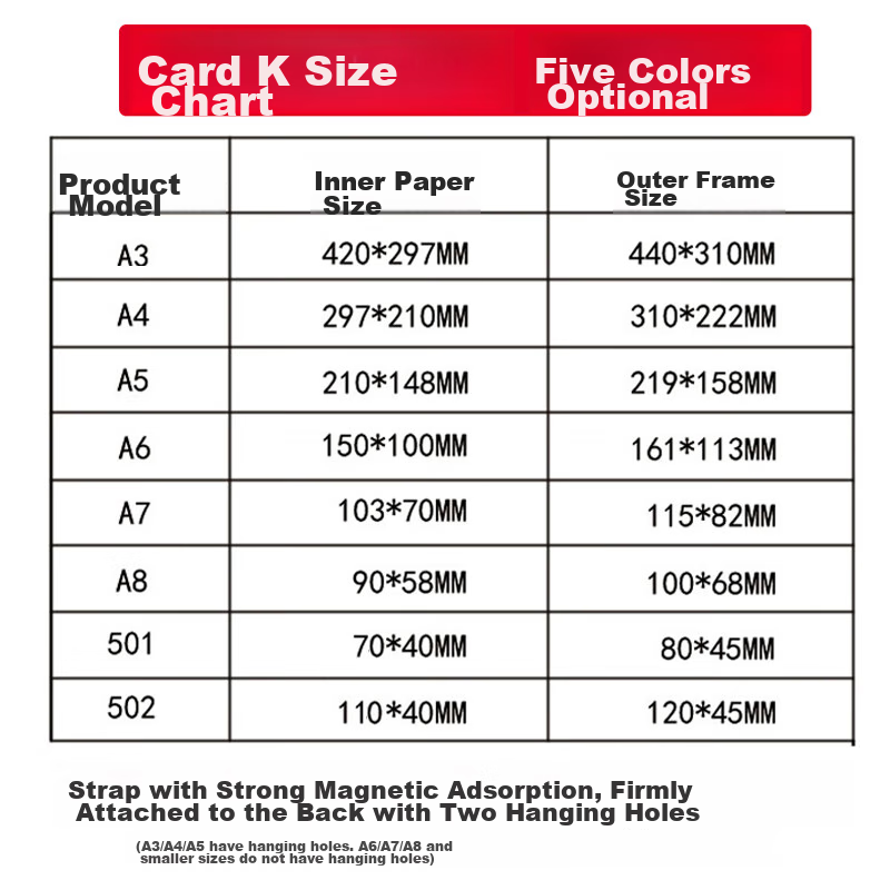 Oumai Card Holder, Magnetic Hard Plastic Sleeve, A4 Card Holder, File Frame Disp...