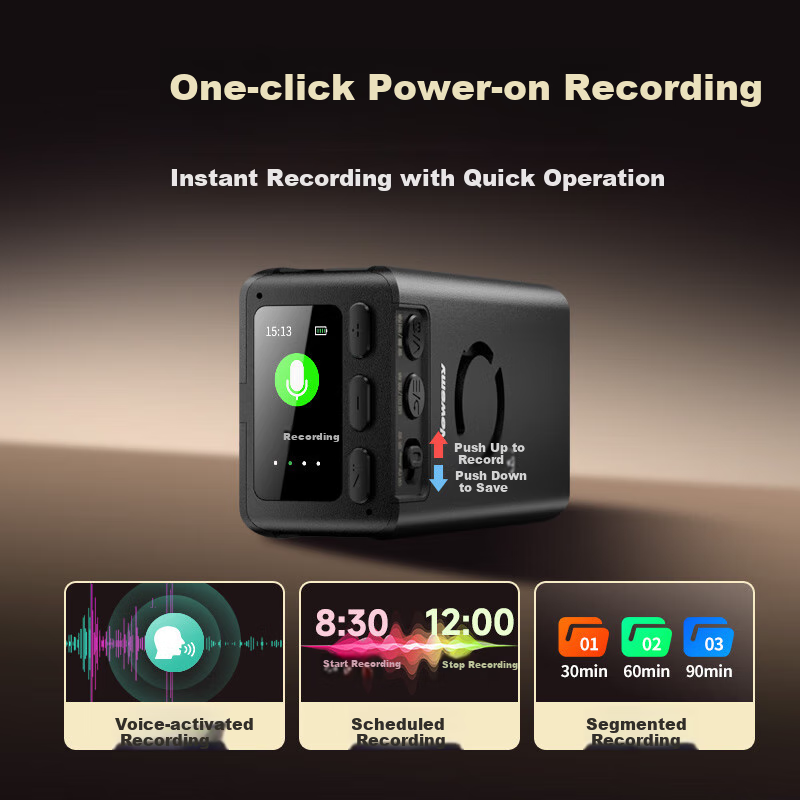 Newsmy Voice Recorder W8 128G Large Capacity 700 Hours Long-lasting Recording 7-...