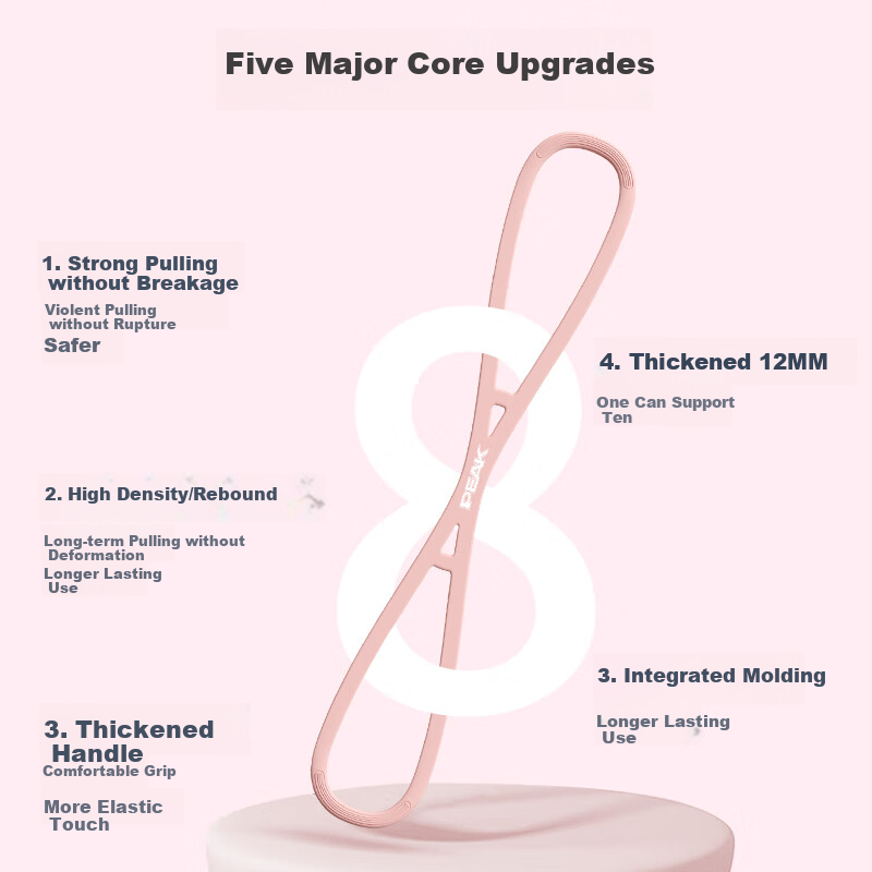 PEAK 8-Word Resistance Band Professional Elastic Band Pull Rope, Back Training R...