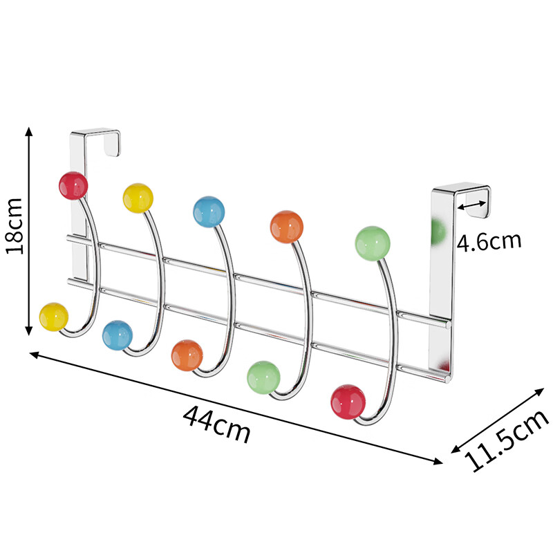 Ourunzhe Door-Back Hook, No Drilling Required, 10 Beads, Bedroom Bathroom Door-B...