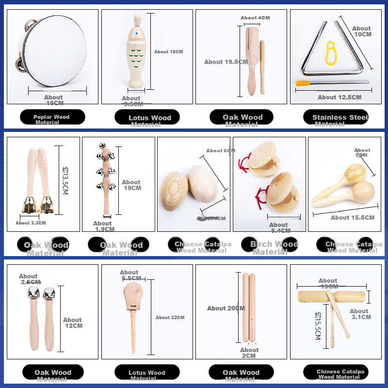 Man'er Musical Instruments Kindergarten Orff Music Teaching Set, Percussion Inst...