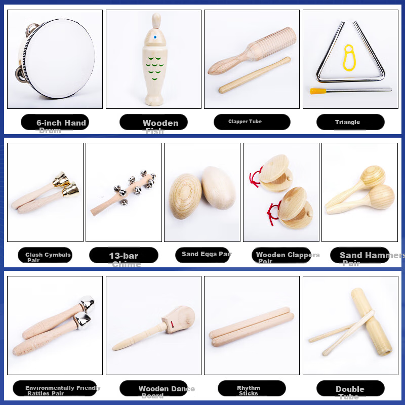 Man'er Musical Instruments Kindergarten Orff Music Teaching Set, Percussion Inst...