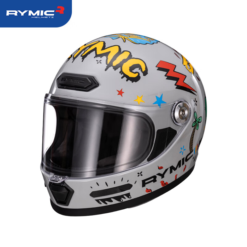 RYMIC Retro Motorcycle Full Face Helmet 3C Certified Unisex Motorbike Riding Hel...