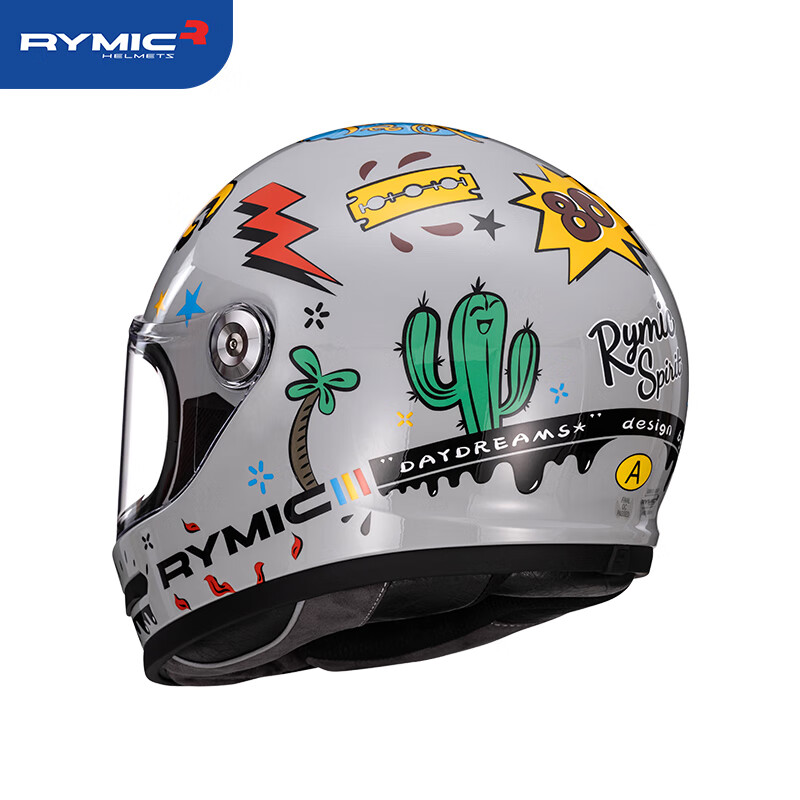 RYMIC Retro Motorcycle Full Face Helmet 3C Certified Unisex Motorbike Riding Hel...