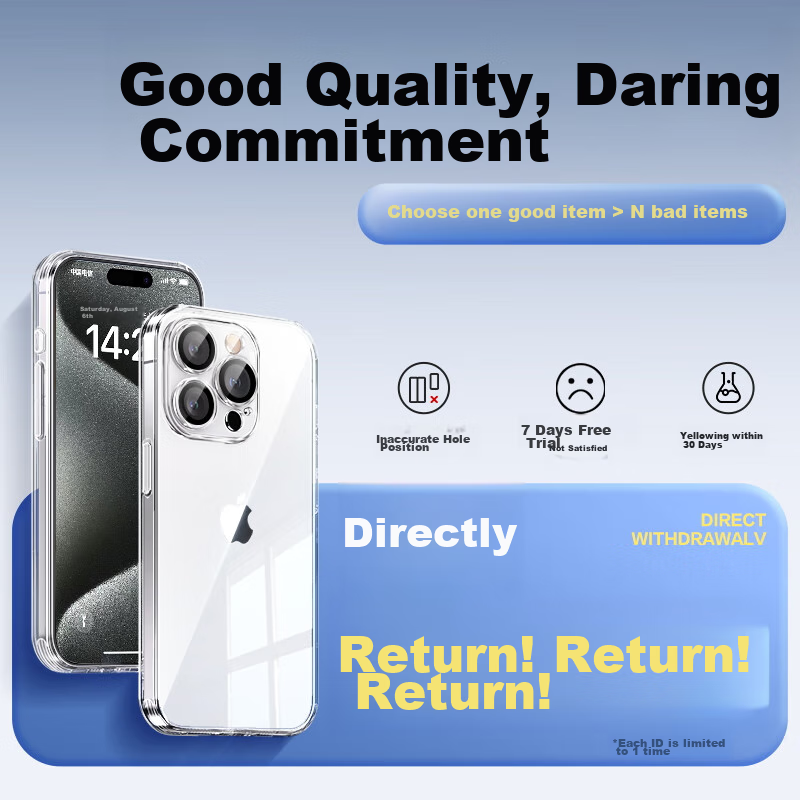 PISEN Ultra-Thin Case for IPhone 15 Pro Max, Transparent Protective Cover with B...