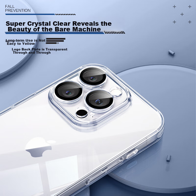 PISEN Ultra-Thin Case for IPhone 15 Pro Max, Transparent Protective Cover with B...