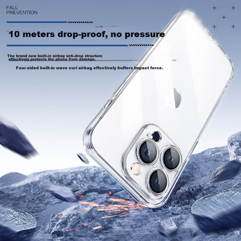 PISEN Ultra-Thin Case for IPhone 15 Pro Max, Transparent Protective Cover with B...