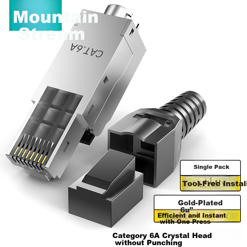 SAMZHE CAT6A Shielded Toolless RJ45 Connector, Engineering Grade 10Gbps Network...