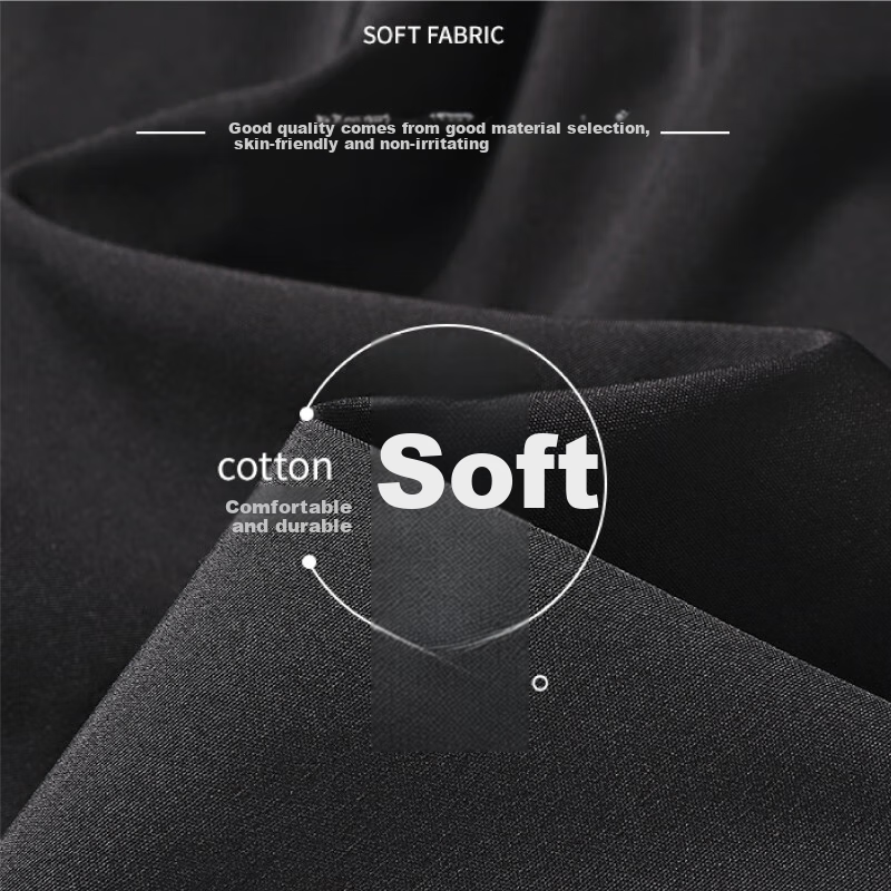 SHANNU Men's Spring and Autumn Loose Straight Wide-leg Casual Pants Black M