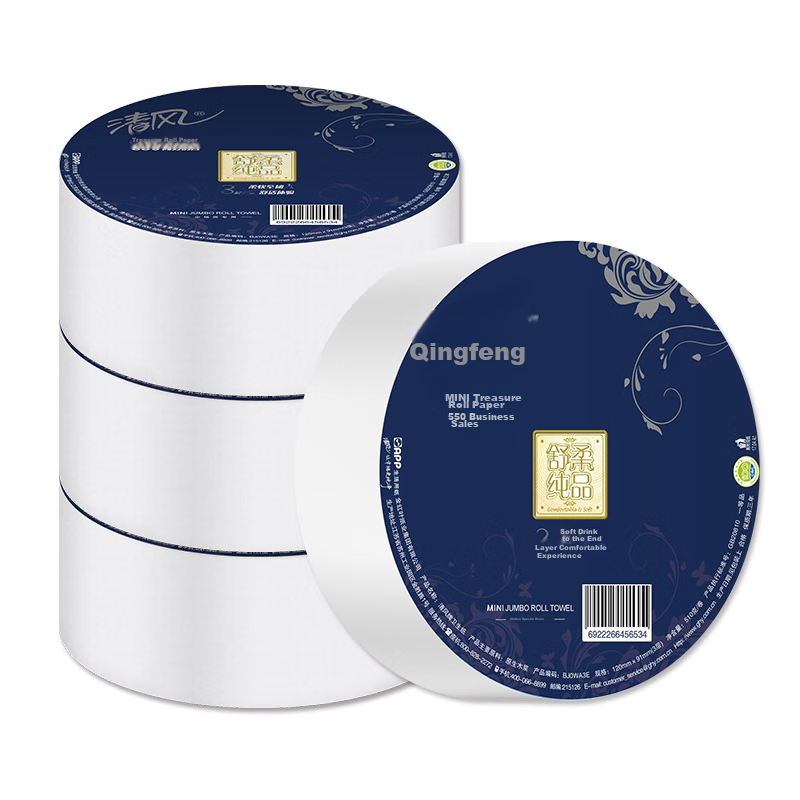 Qingfeng Youxin Toilet Paper, 3-Ply, 510g*6 Rolls, Large Roll, Commercial Use fo...