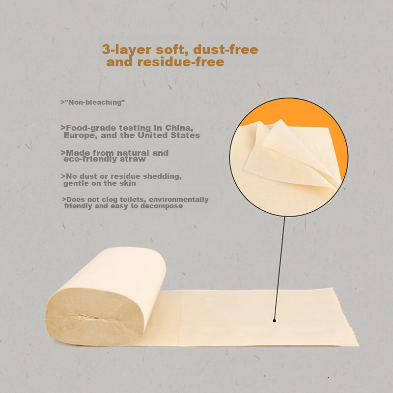 Quanlin Natural Coreless Toilet Paper, 3-Ply 70g*40 Rolls, Whole Box of Flat Toi...