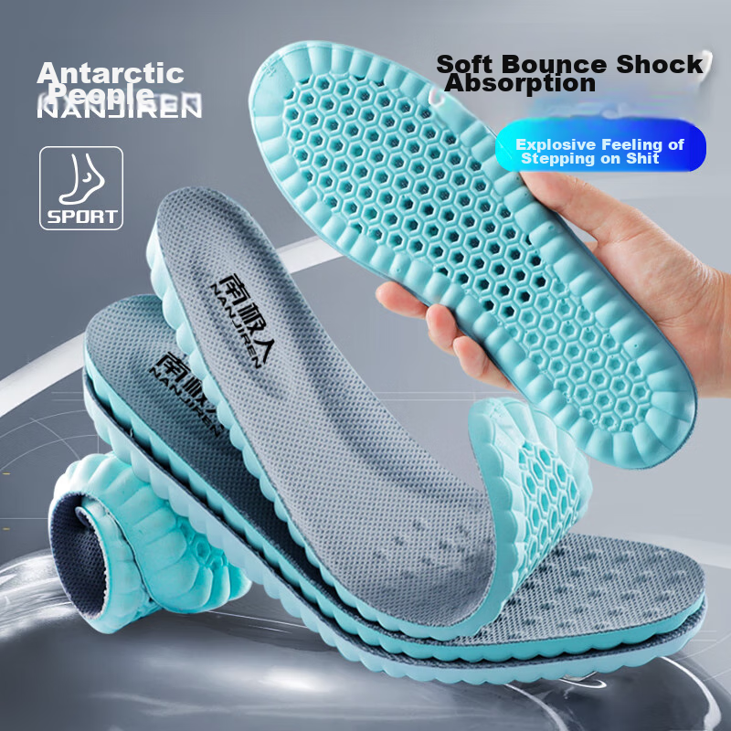 NanJiren 2 Pairs of Sports Insoles, Shock-Absorbing, Arch Support, Massage, Pres...