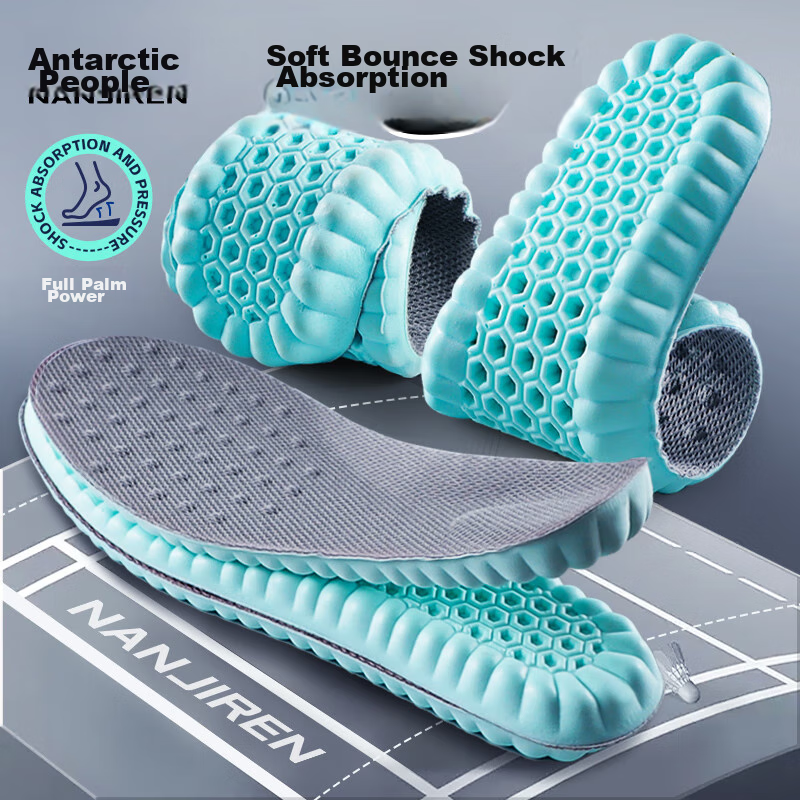 NanJiren 2 Pairs of Sports Insoles, Shock-Absorbing, Arch Support, Massage, Pres...