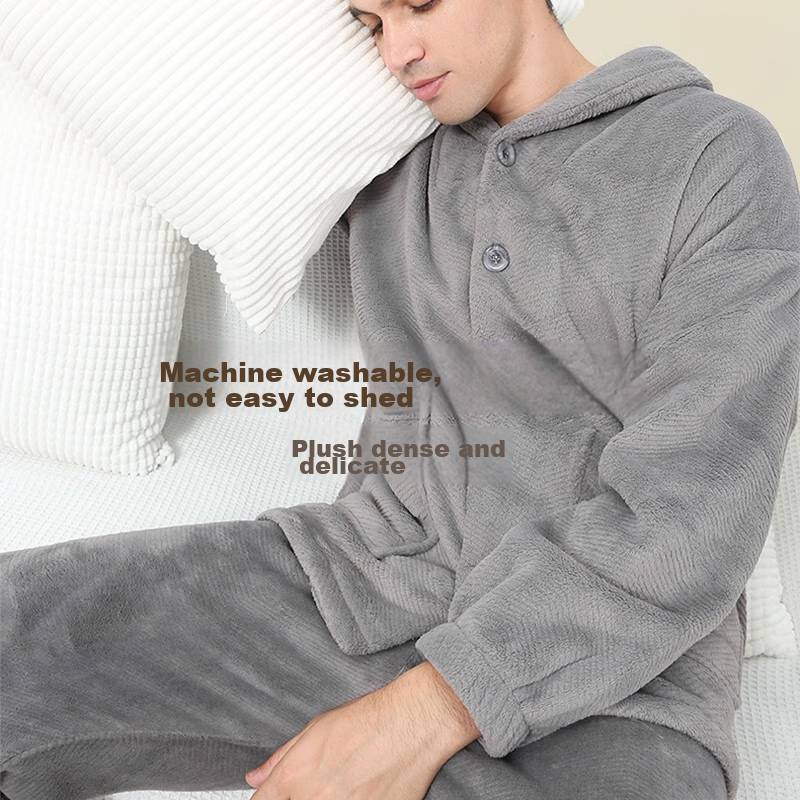 SEPTWOLVES [Warm Instantly] Men's Fleece-Lined Pajamas, Thickened And Warm, Suit...