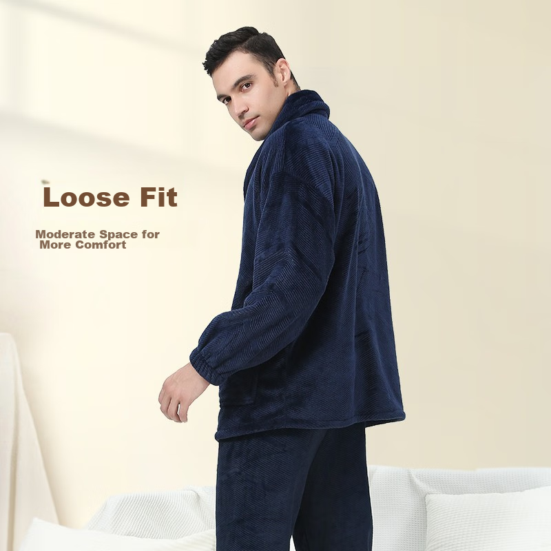 SEPTWOLVES [Warm Instantly] Men's Fleece-Lined Pajamas, Thickened And Warm, Suit...