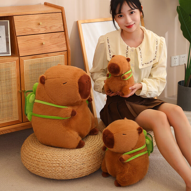Pegi Dingding Capybara Plush Toy Doll Stuffed Animal Pillow, Water Deer, Women's...