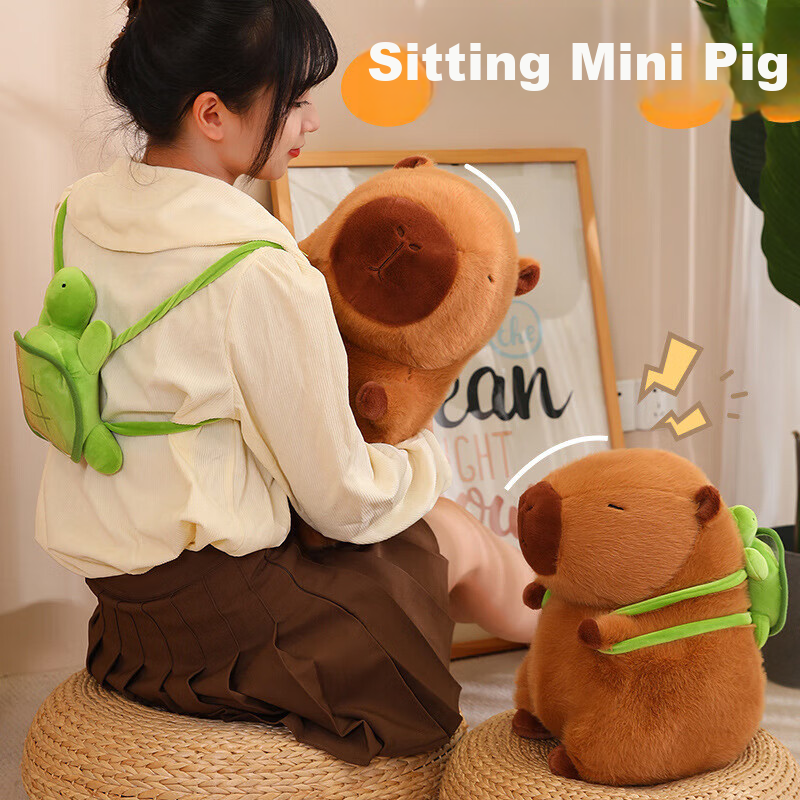 Pegi Dingding Capybara Plush Toy Doll Stuffed Animal Pillow, Water Deer, Women's...