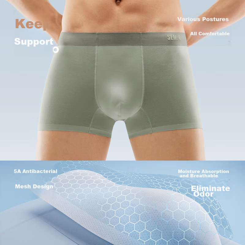 Semir [Cotton Soft Antibacterial] Men's Underwear, 60S Cotton 7A Antibacterial B...