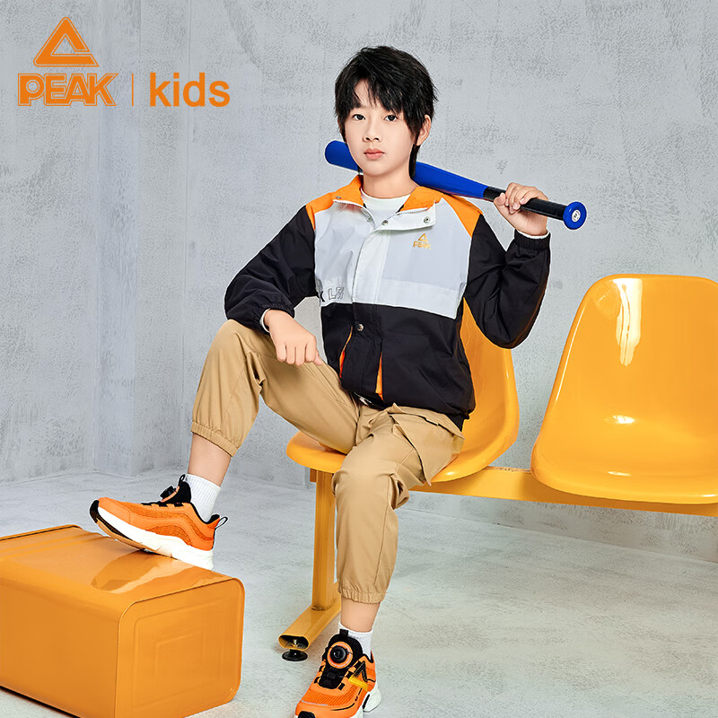 PEAK Kids' Thin Velvet Jacket Boys' Outerwear Big Kids' Sportswear Casual Clothi...