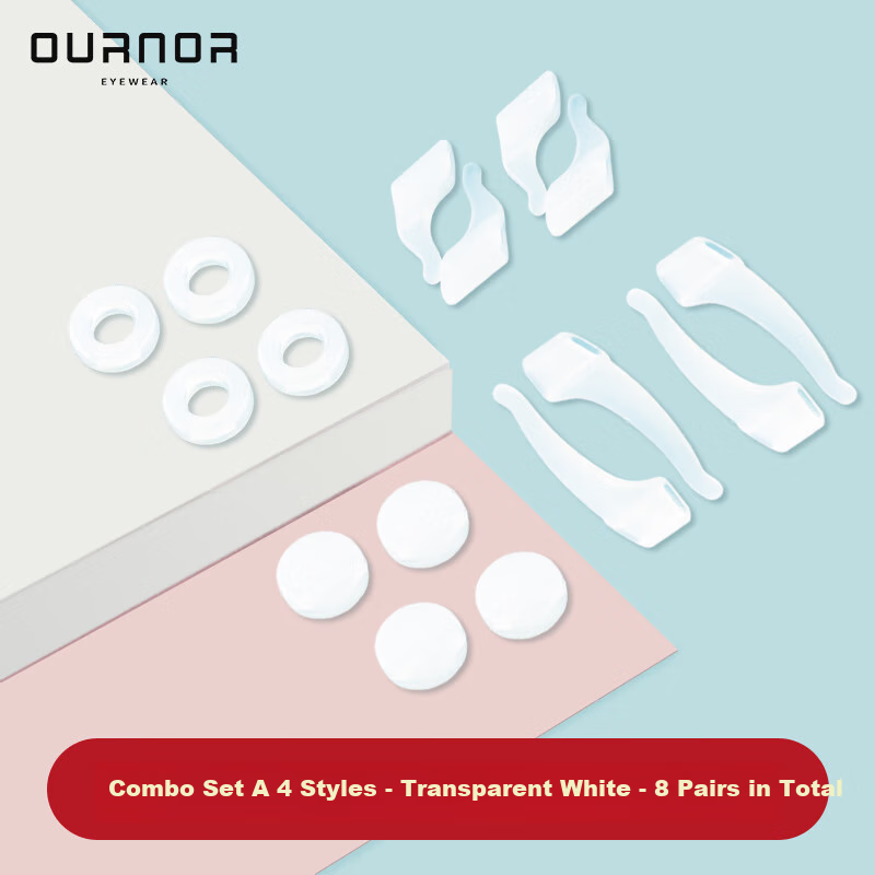 ONNA Eyeglass Anti-slip Retainer Holder Sports Anti-slip Ear Hooks Set A White F...