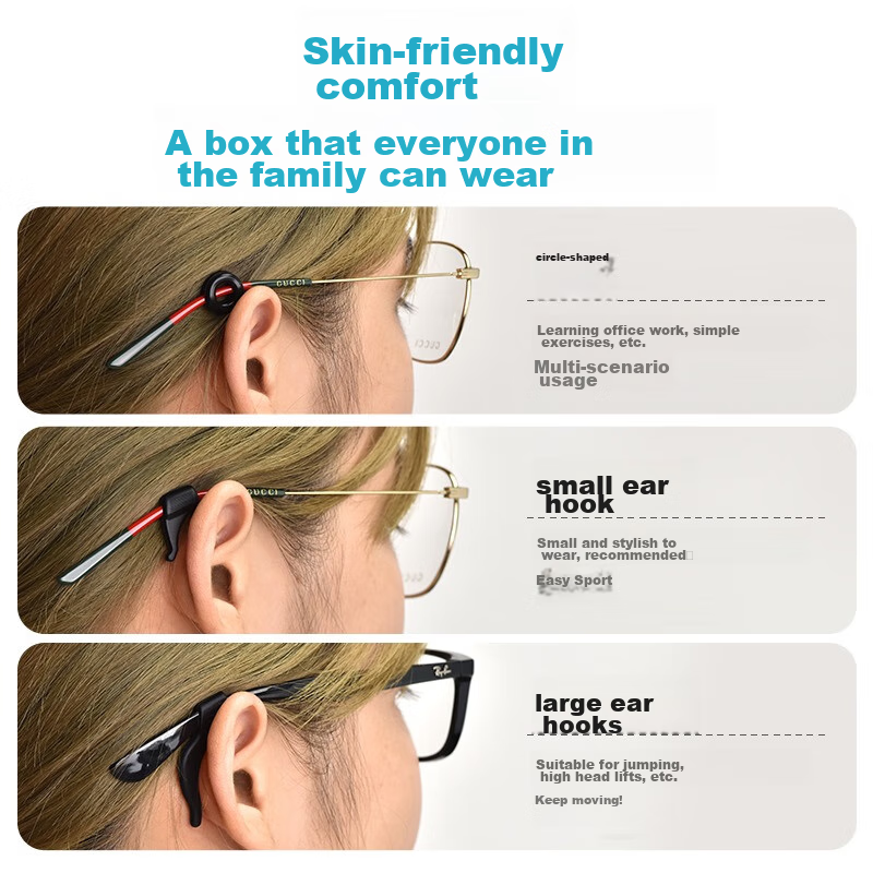 ONNA Eyeglass Anti-slip Retainer Holder Sports Anti-slip Ear Hooks Set A White F...