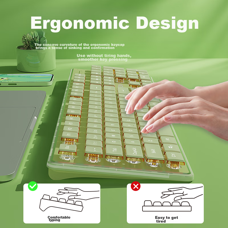 Qianxingzhe V3104 Wireless Keyboard And Mouse Set, Bluetooth Dual-Mode, Silent M...