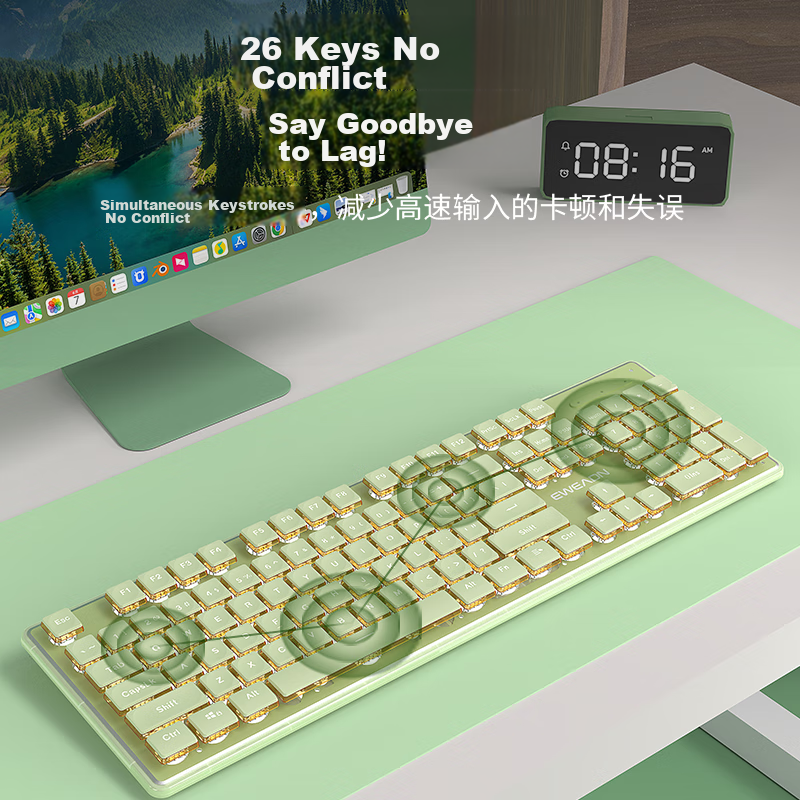 Qianxingzhe V3104 Wireless Keyboard And Mouse Set, Bluetooth Dual-Mode, Silent M...