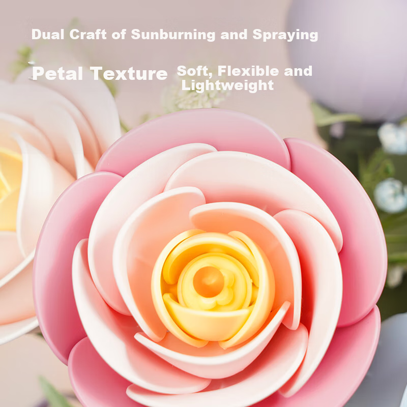 ROKR Lavender Purple Rose DIY Wooden Flower Handmade Assembly Toy Eternal Flower...