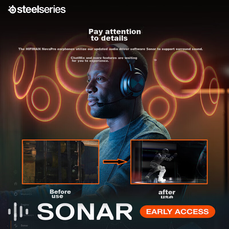 SteelSeries Arctis Nova Pro Wired Gaming Headset with DAC Sound Card, FPS Positi...