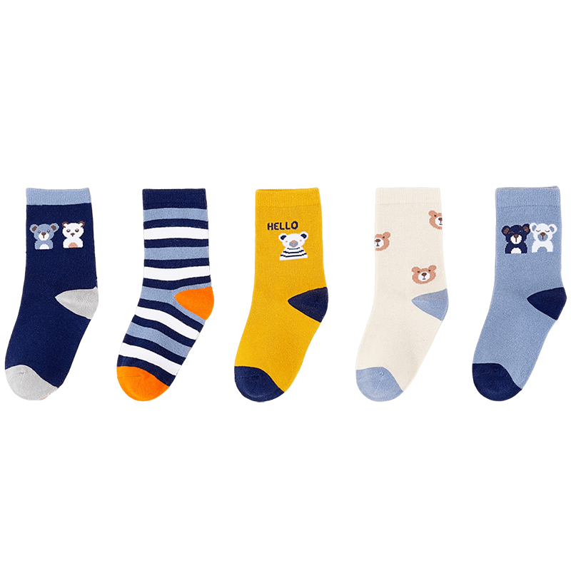 NanJiren Children's Socks, Boys' Socks, All-Season Mid-Calf, Student Casual Vers...