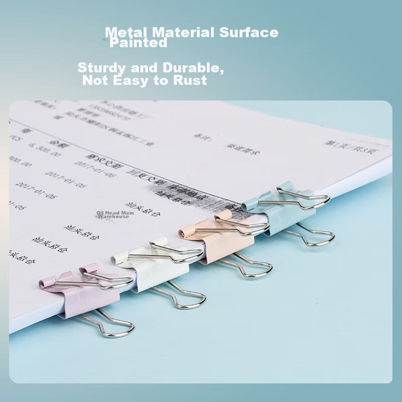 Comix Effortless Long Tail Clips, 60 Pieces, 15mm File Clips, 1# Binder Clips, M...