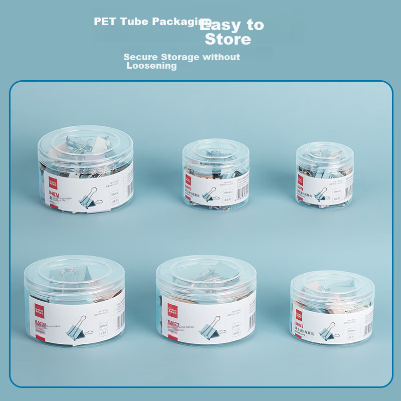 Comix Effortless Long Tail Clips, 60 Pieces, 15mm File Clips, 1# Binder Clips, M...