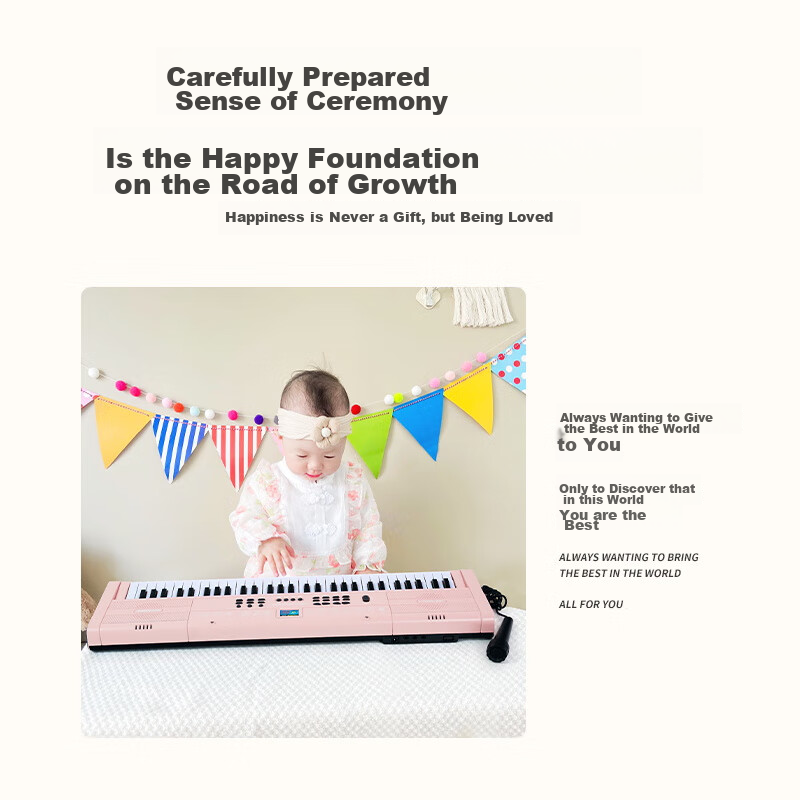 QIAO WA BAO BEI Electronic Keyboard, Children's Mini Piano, 2-Year Baby Toy, Gir...