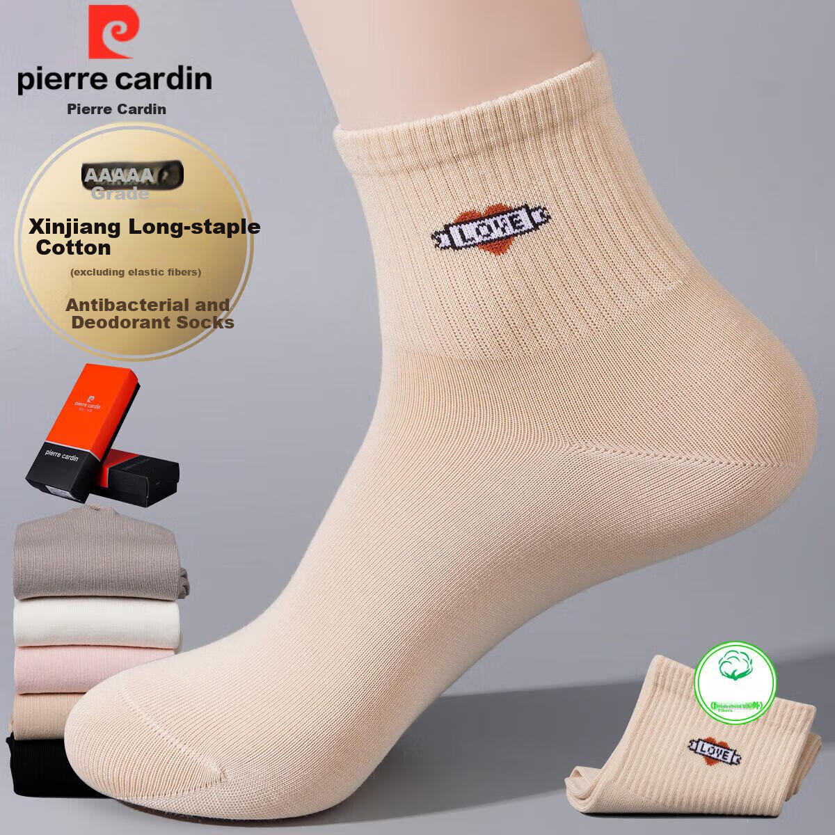 Pierre Cardin Women's Winter 100% Cotton Antibacterial Odor-resistant Socks Mid-...