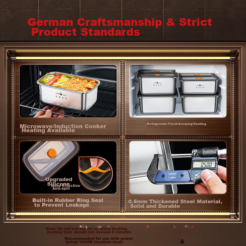 Sanli Steel Food Storage Container, 316 Stainless Steel, Refrigerator Fruit Stor...