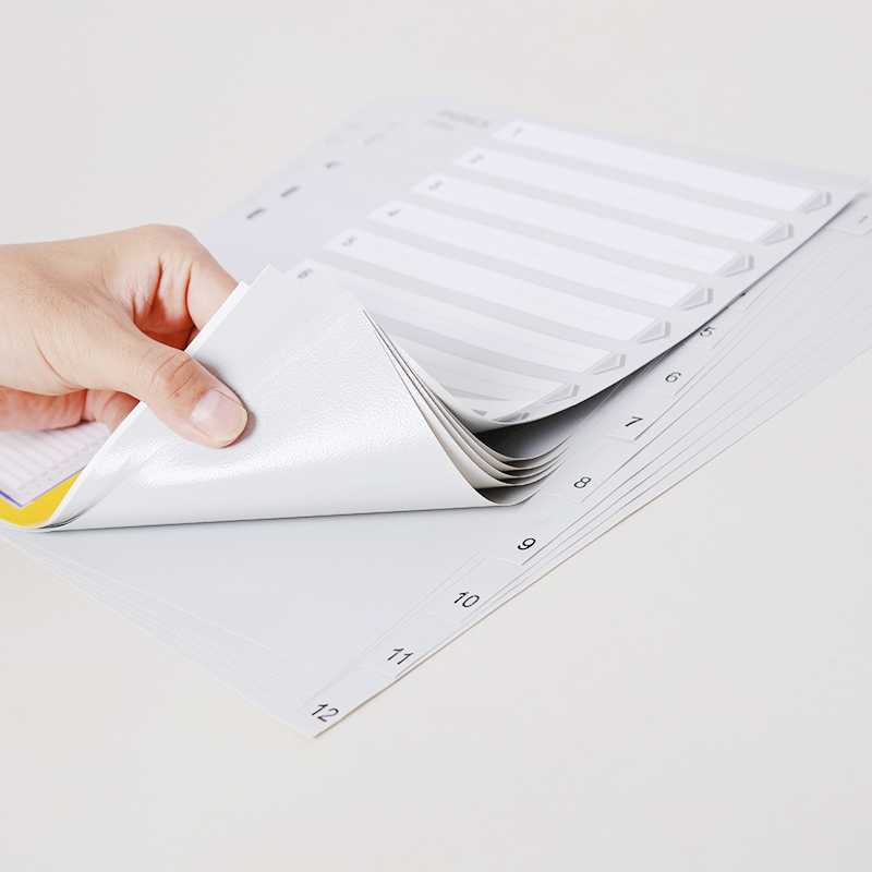 Comix IX894 A4 Easy Classification Page Separator PP Annual Index Paper, 12 Page...