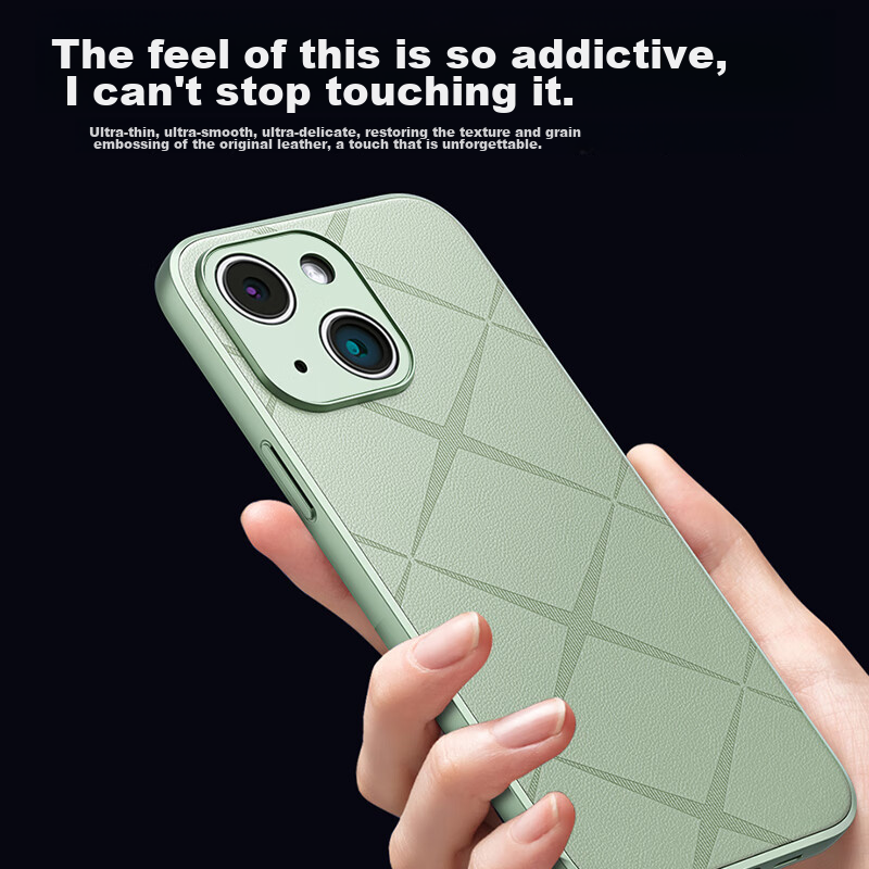 NEYAA IPhone 15 Case, Luxury High-End Genuine Leather Camera Protection Cover, U...