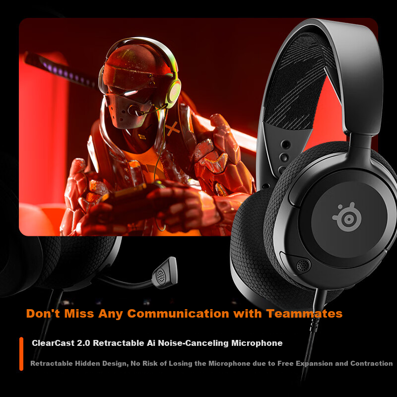 SteelSeries Nova 1 Professional Edition Wired 3.5mm Gaming Headset with Type-C I...