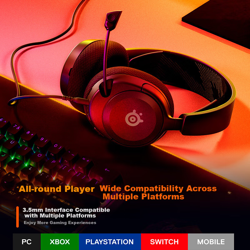 SteelSeries Nova 1 Professional Edition Wired 3.5mm Gaming Headset with Type-C I...