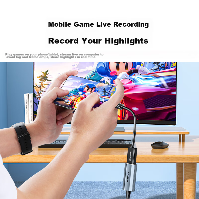 Shanze HDMI Video Capture Card, 4K 60Hz HD Input, for Switch/PS5/NS, Laptops, Sm...