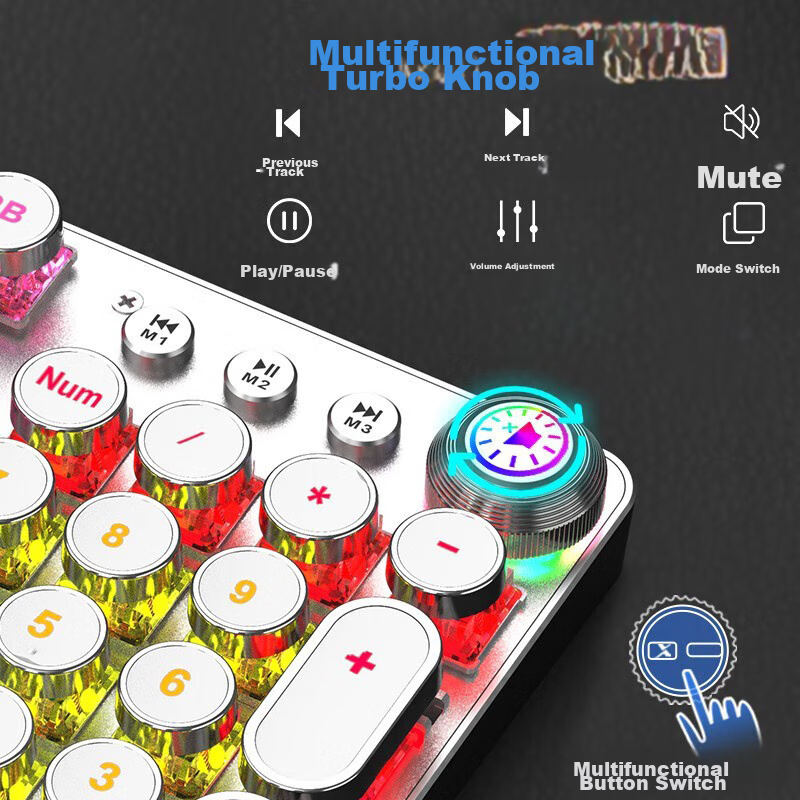 EWEADN TK100 Punk Mechanical Keyboard And Mouse Set, E-Sports Gaming Wired Deskt...