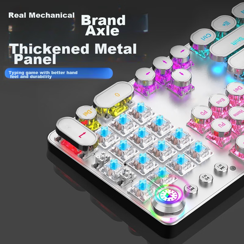 EWEADN TK100 Punk Mechanical Keyboard And Mouse Set, E-Sports Gaming Wired Deskt...