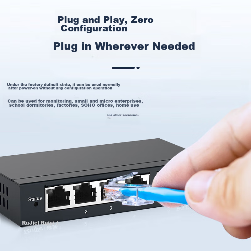 Ruijie 8-Port Gigabit Switch RG-ES108GD Enterprise-Grade Metal Shell Unmanaged D...