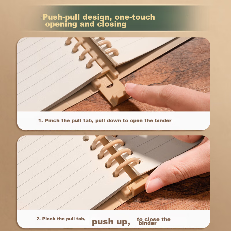 SUNWOOD A5/120 Pages Comfortable to Hold, Ruled Vintage Shell, Detachable 8-Hole...