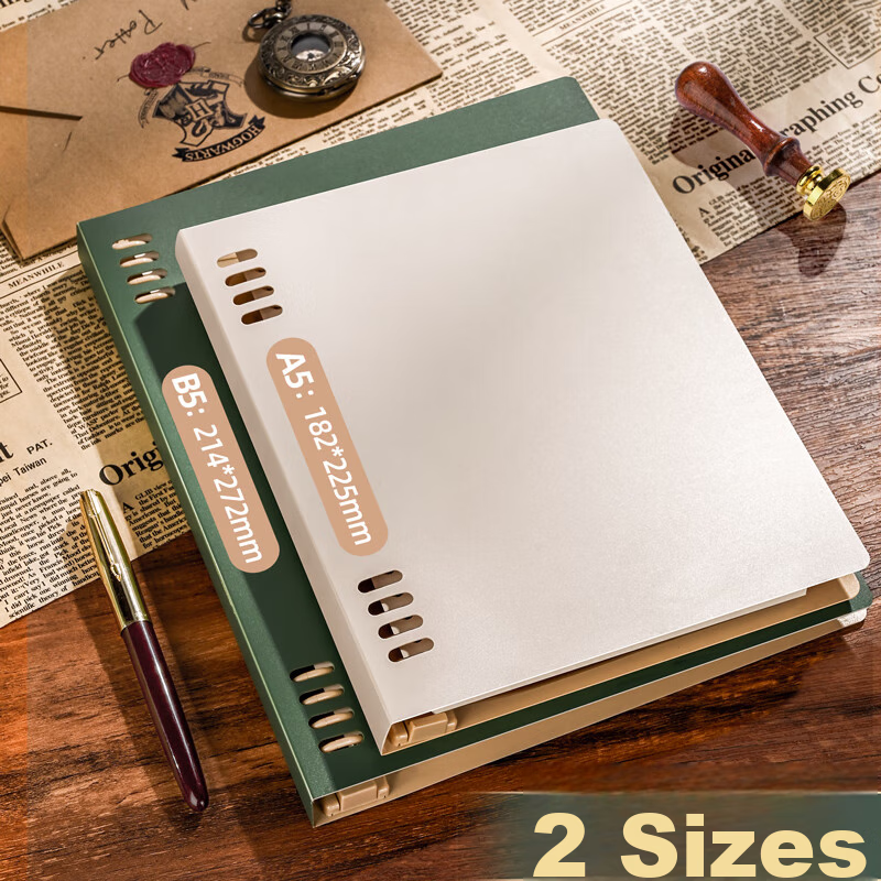 SUNWOOD A5/120 Pages Comfortable to Hold, Ruled Vintage Shell, Detachable 8-Hole...