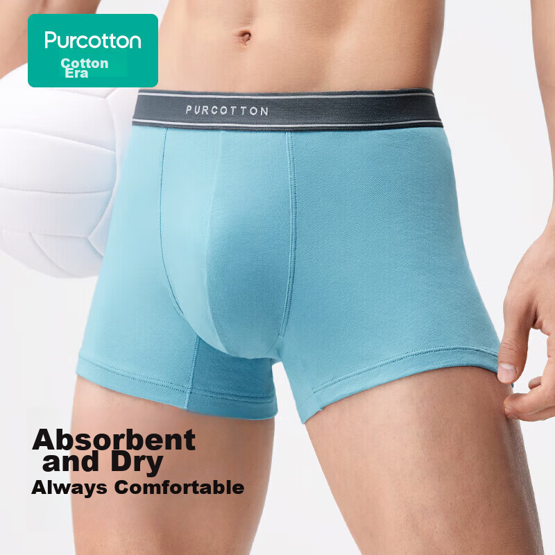 PurCotton Men's Underwear, Boxer Briefs, Mid-Rise, Breathable, 3-Pack, Black + R...