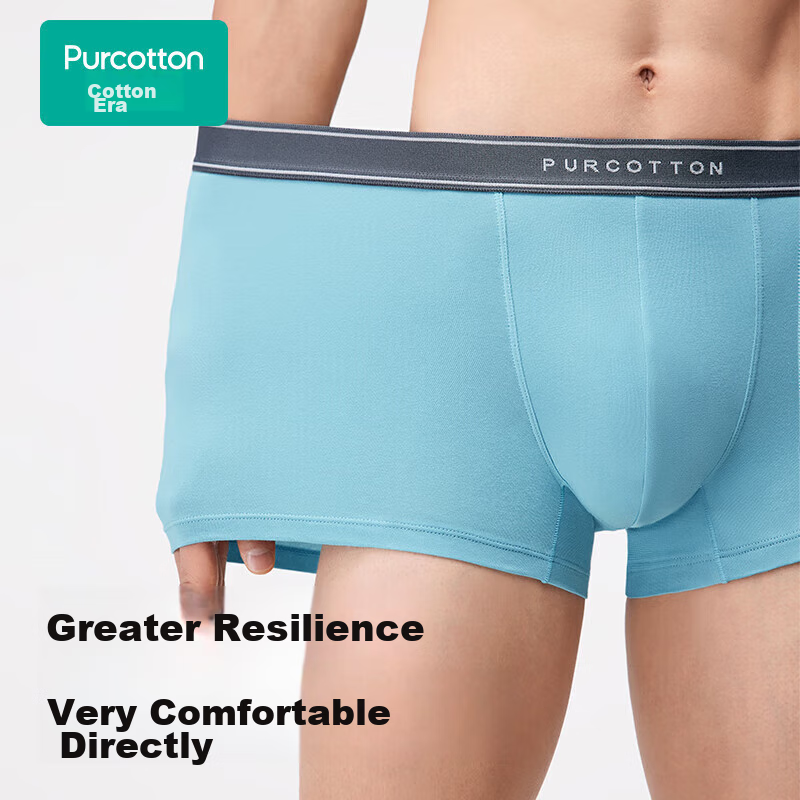 PurCotton Men's Underwear, Boxer Briefs, Mid-Rise, Breathable, 3-Pack, Black + R...