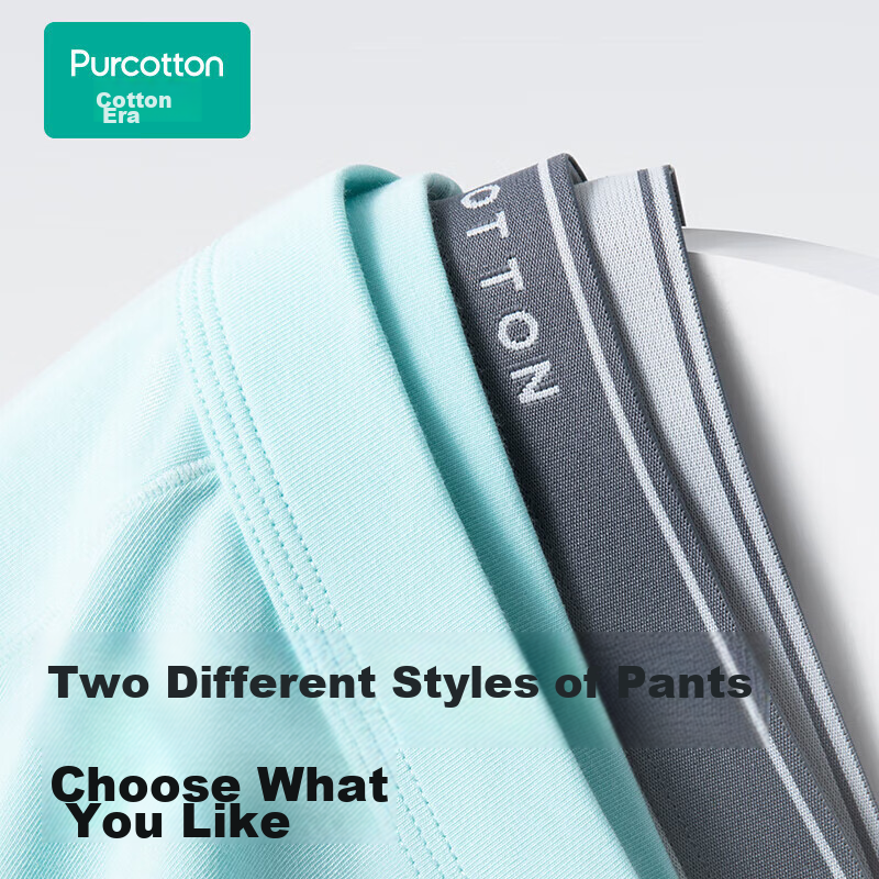 PurCotton Men's Underwear, Boxer Briefs, Mid-Rise, Breathable, 3-Pack, Black + R...