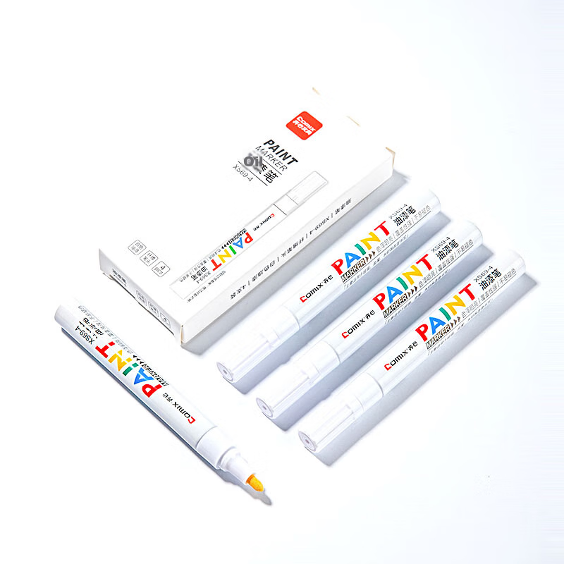 Comix White Touch-Up Paint Marker Pen, Hand-Drawn Graffiti Pen, 2.0mm Waterproof...